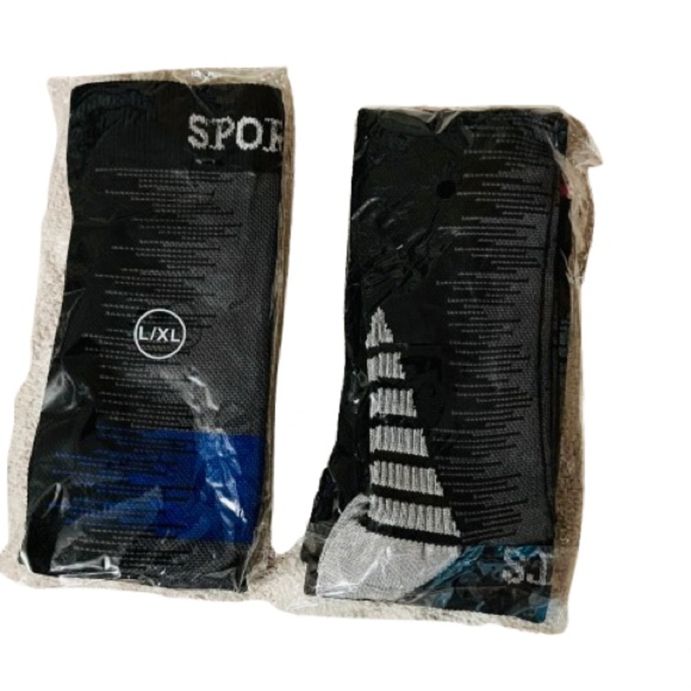Sporto Black and Blue Athletic Compression Socks 2 pair new in package